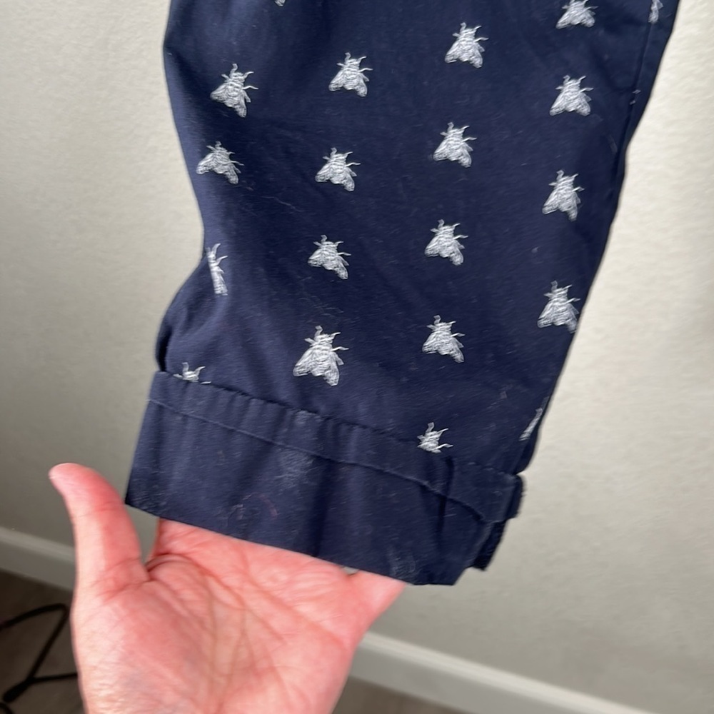 GAP Navy Blue Fly Print Comfy Pajama Drawstring Pants Size Medium - Picture 4 of 10